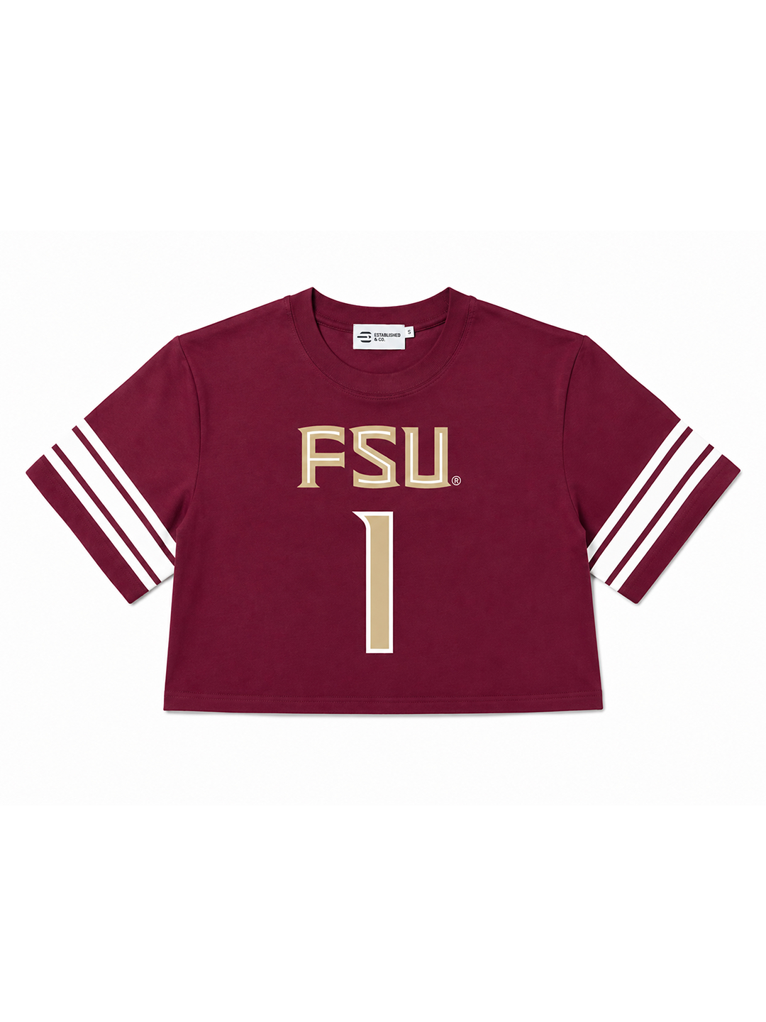 FSU Garnet/Gold Women's Jersey Crop Tee #1
