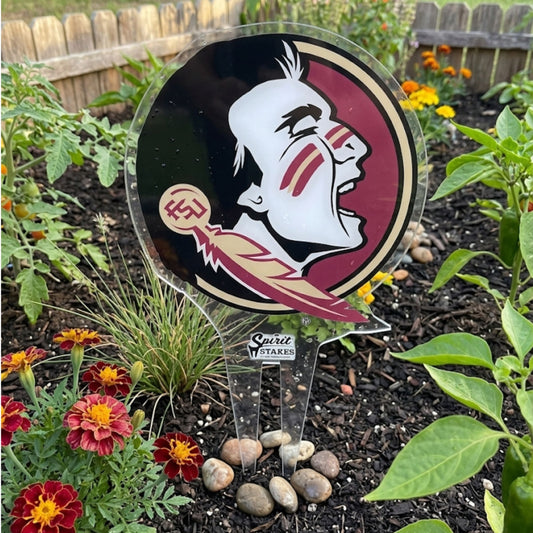 Florida State University Seminole Head Garden Sign