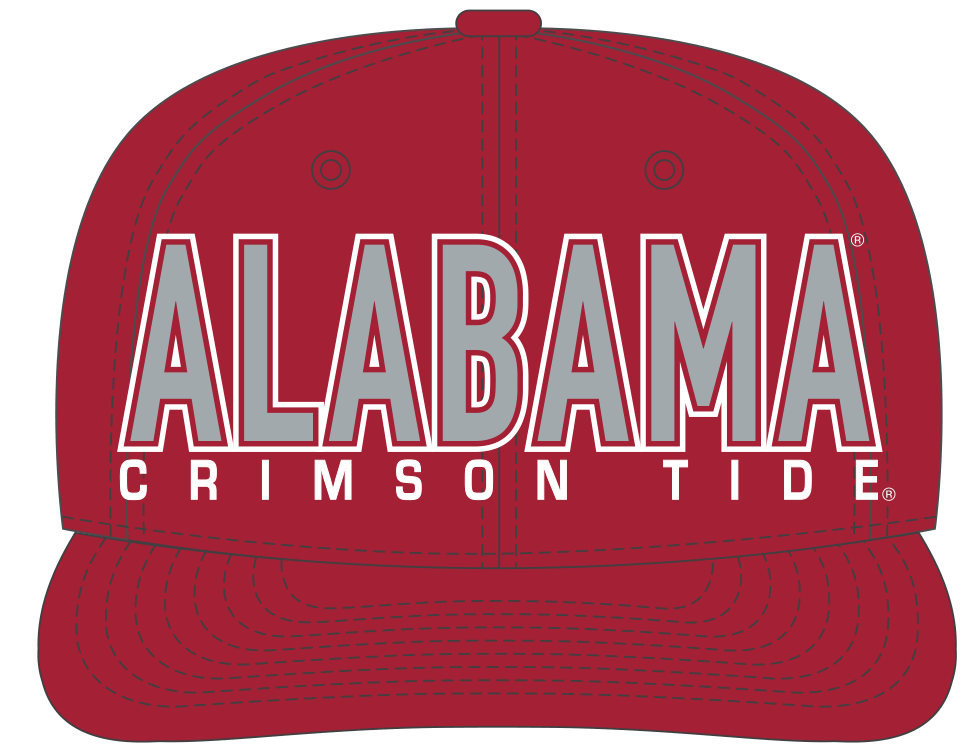 NCAA Alabama Crimson Tide The Game Alabama Wordmark 3D Embroidered Cardinal Snapback Hat