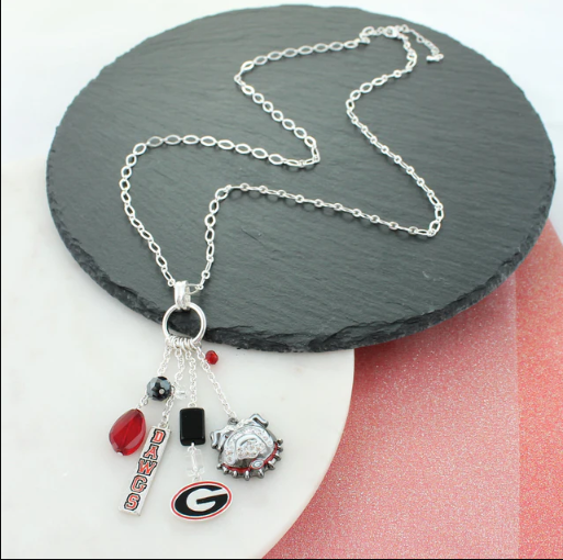 University of Georgia Bulldogs Seasons Jewelry Cluster Necklace 30"