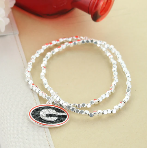 University of Georgia Bulldogs  Seasons Jewelry Crystal Stretch Bracelet - Power G