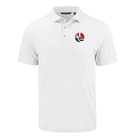 NCAA Florida Gators Cutter & Buck White Coastline Recycled Double Peached Mens Polo