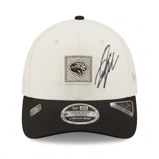 Signed Jourdan Lewis NFL Jacksonville Jaguars New Era 2026 Training Camp Alternate Logo 9Seventy Stretch Snap Stone Hat