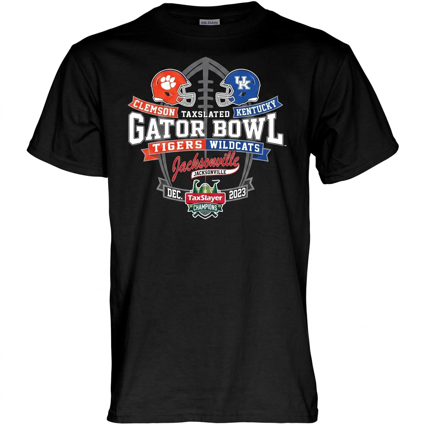 NCAA Clemson vs Kentucky TaxSlayer Gator Bowl blue tee with relaxed fit