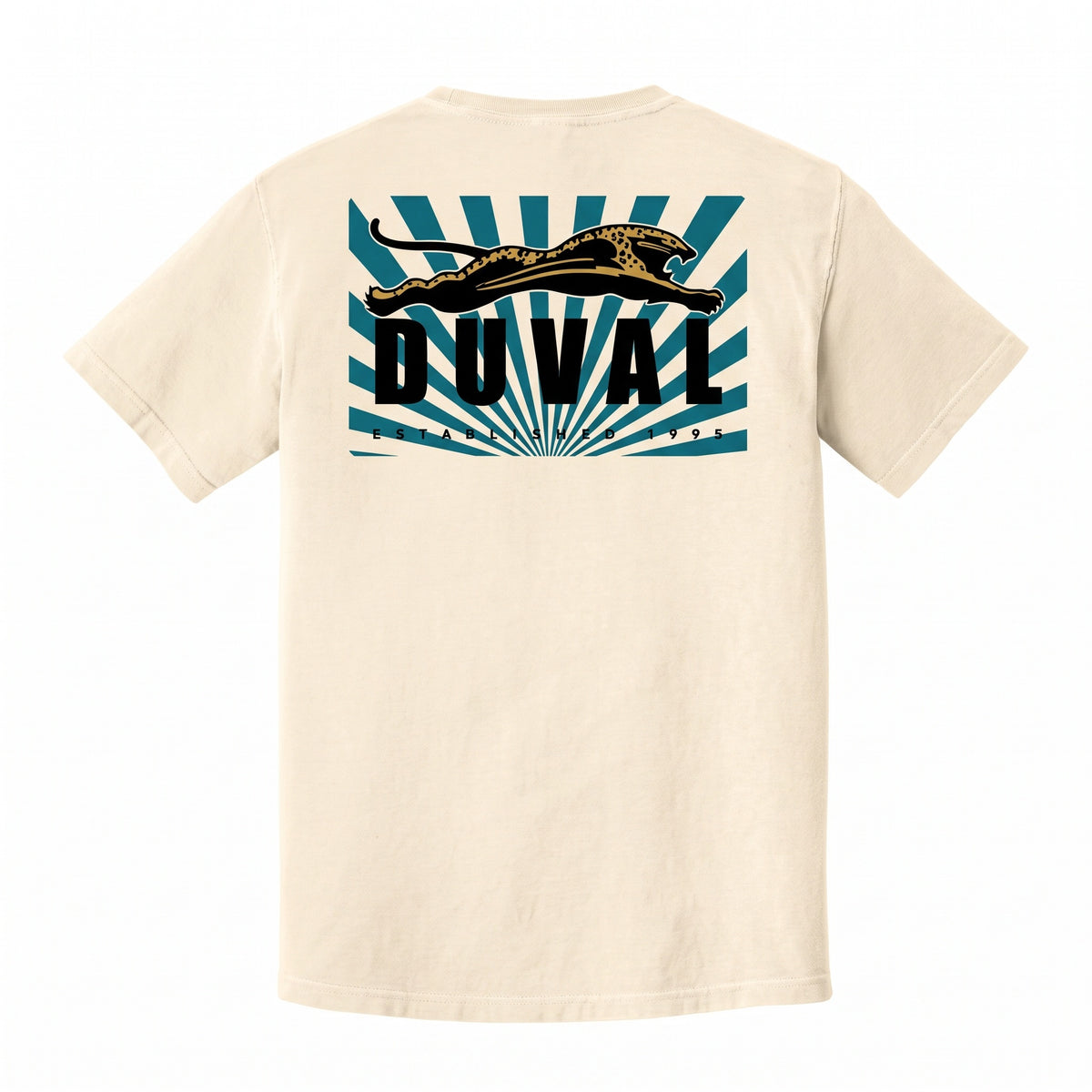 City Flag Duval Established '95 Teal Tee — Front & Back Print
