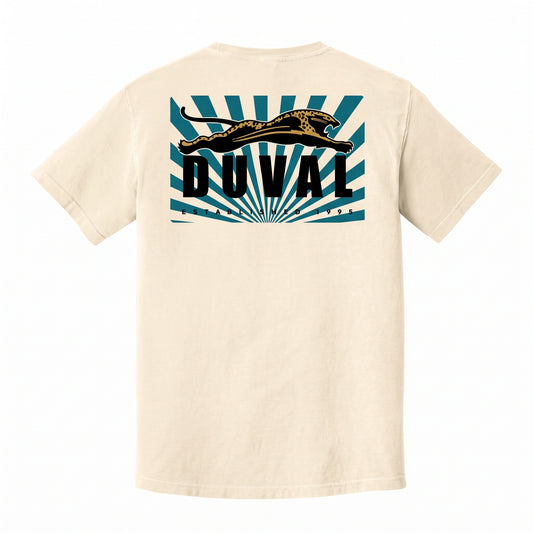 City Flag Duval Established '95 Teal Tee — Front & Back Print