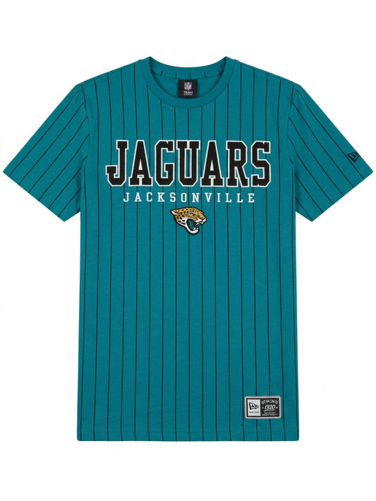 NFL Jacksonville Jaguars New Era H3 3326 Mens Teal Pinstripe Short Sleeve Tee