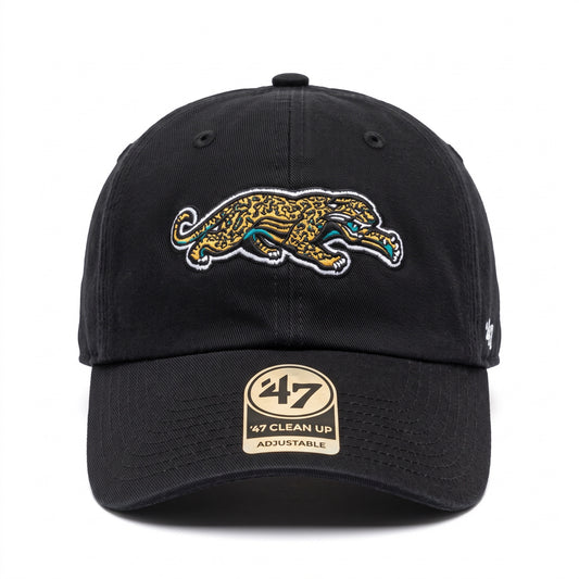 NFL Jacksonville Jaguars '47 Brand Prowler Historic Black Clean Up Adjustable Hat