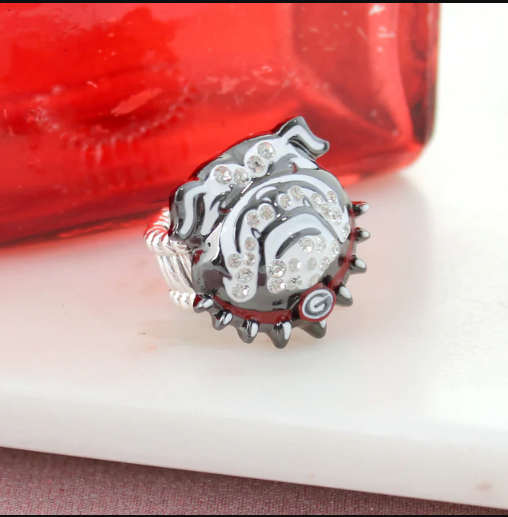 University of Georgia Bulldogs Seasons Jewelry Crystal Bulldog Stretch Ring