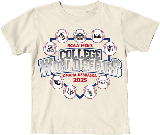 NCAA Mens College World Series 2025 8 Team Ham Porter Ivor T-Shirt