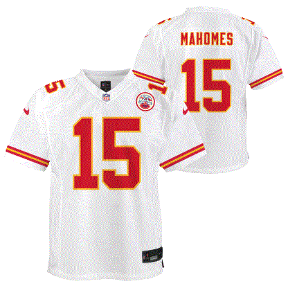KANSAS CITY CHIEFS MAHOMES PATRICK NFL NIKE GAME WHITE YOUTH JERSEY - officially licensed fan gear