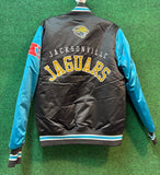 Jacksonville Jaguars Mitchell & Ness Satin Varsity Jacket