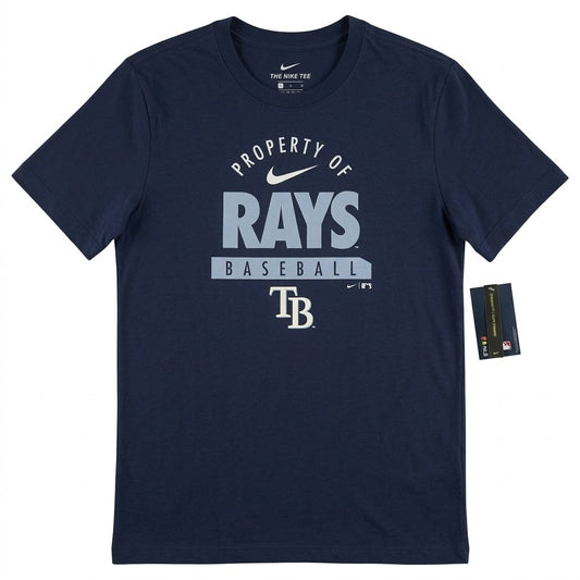Tampa Bay Rays Blue Cotton Tee T Shirt Mens Nike Property Of
