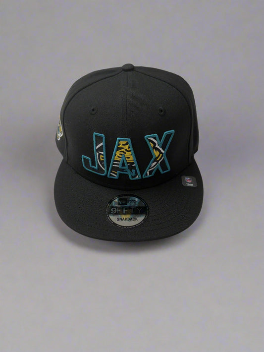 Jacksonville Jaguars JAX Slogan Vintage Logo Custom 9Fifty Snapback Black