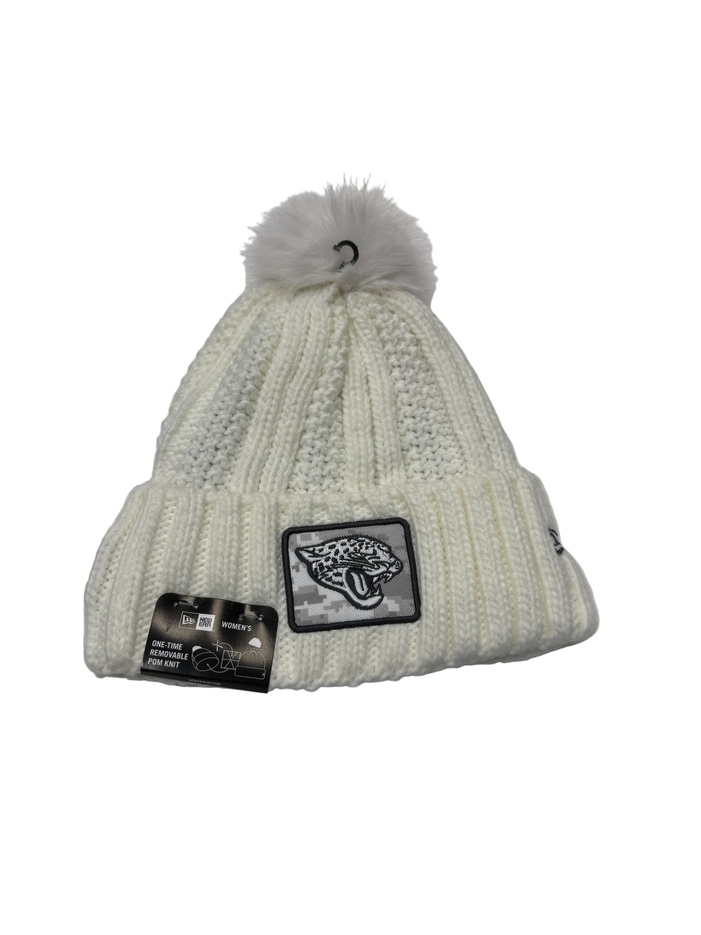 Jacksonville Jaguars New Era  White 2024 Salute to Service W Sport Womens Knit Hat
