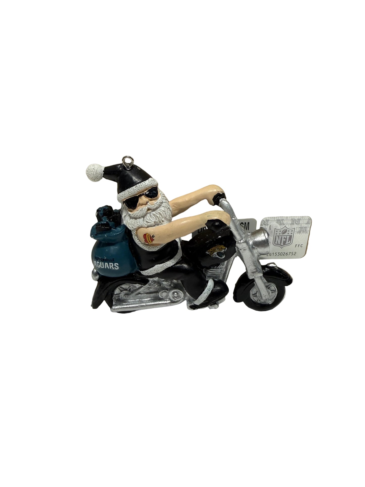 JACKSONVILLE JAGUARS SANTA ON MOTORCYCLE