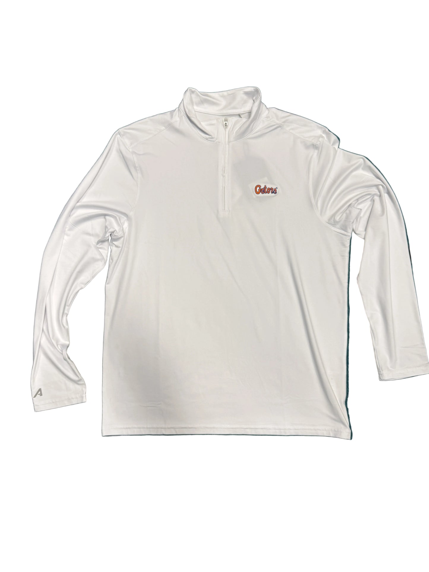 Florida Gators Antigua Intent Quarter-Zip Pullover - White Script Gators Logo - officially licensed fan gear