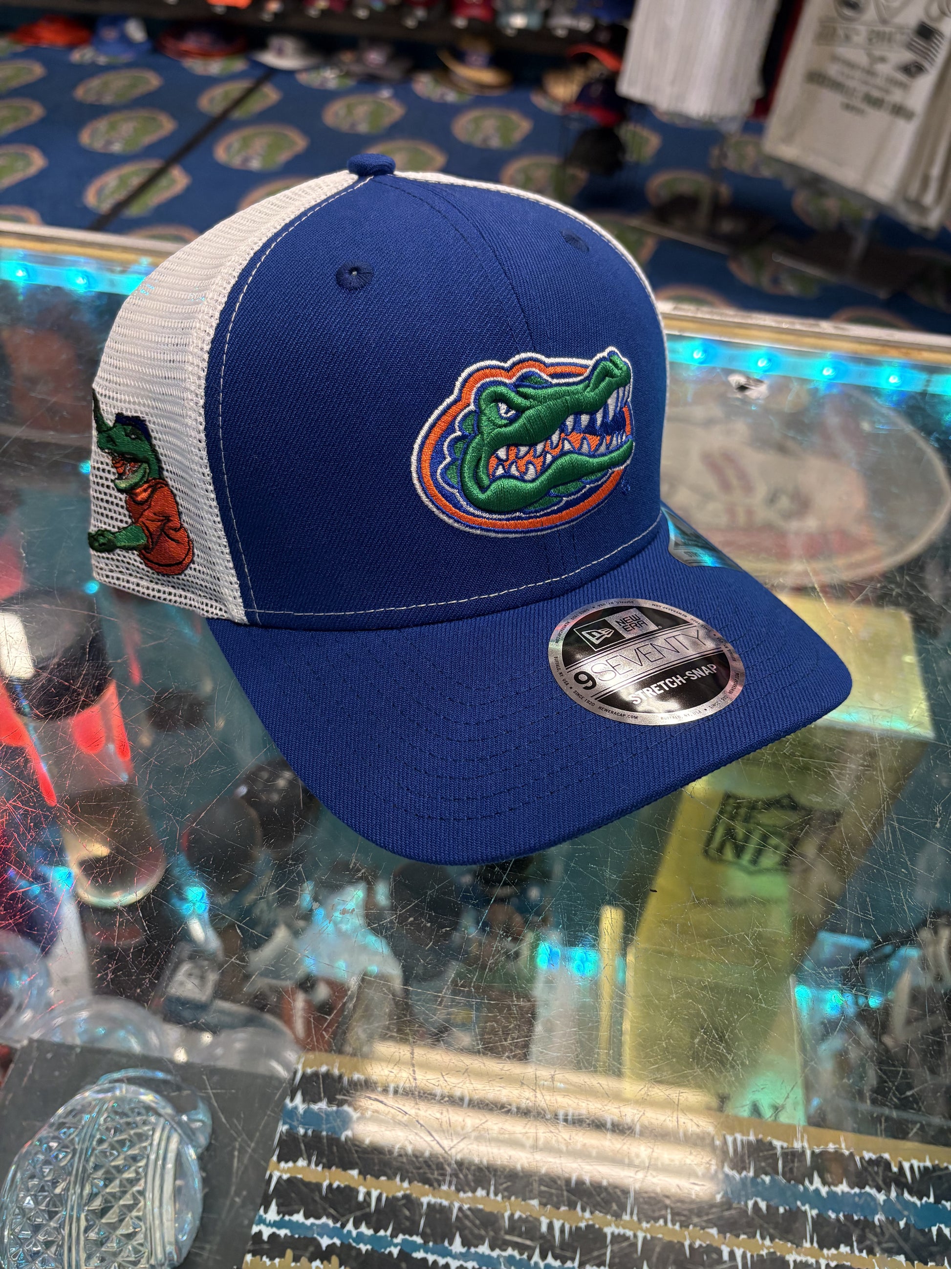 University of Florida New Era 970 White Mesh trucker Stretch-Snap