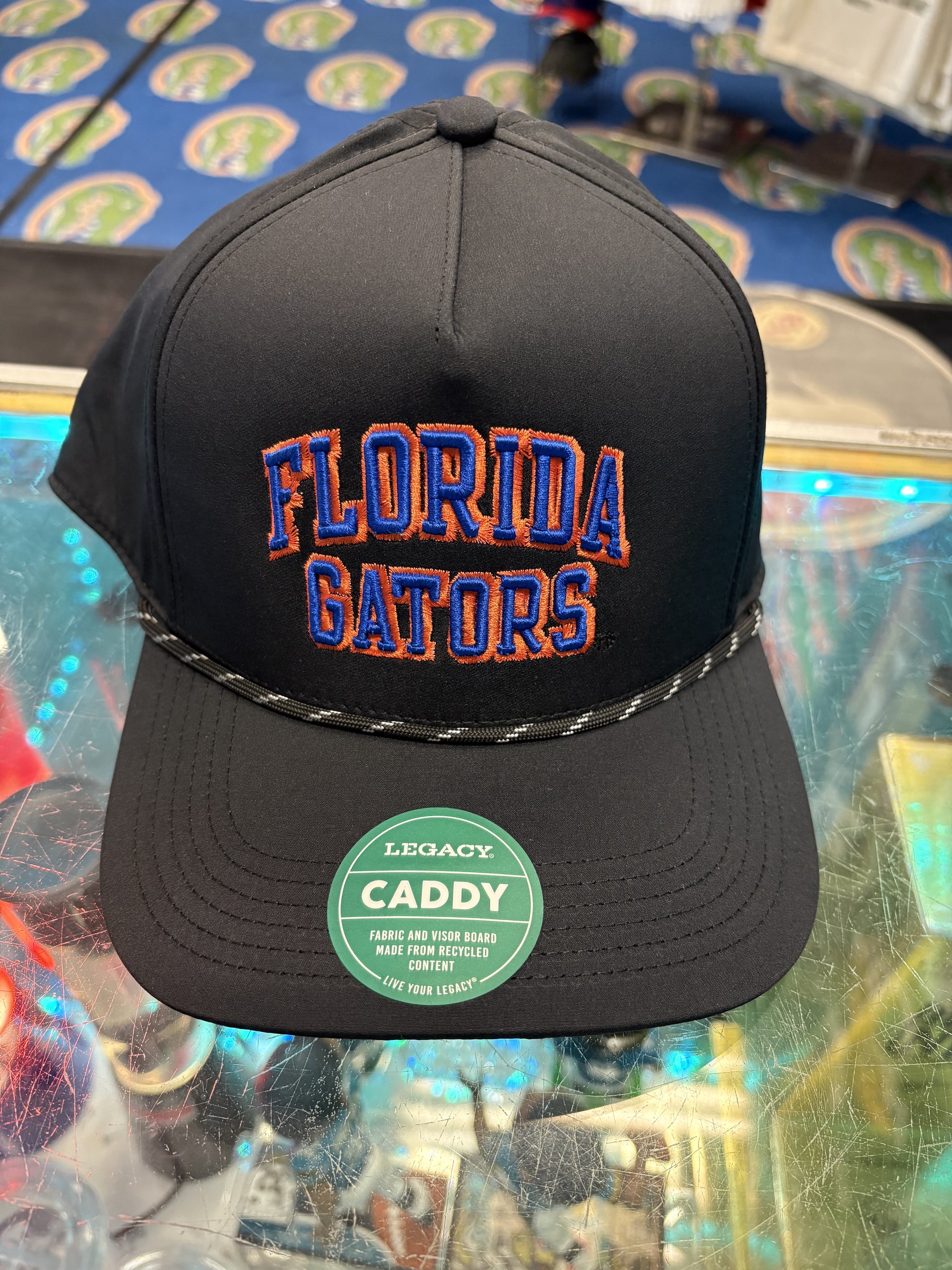 University of Florida Black Rope Hat Florida Gators Script Hat
