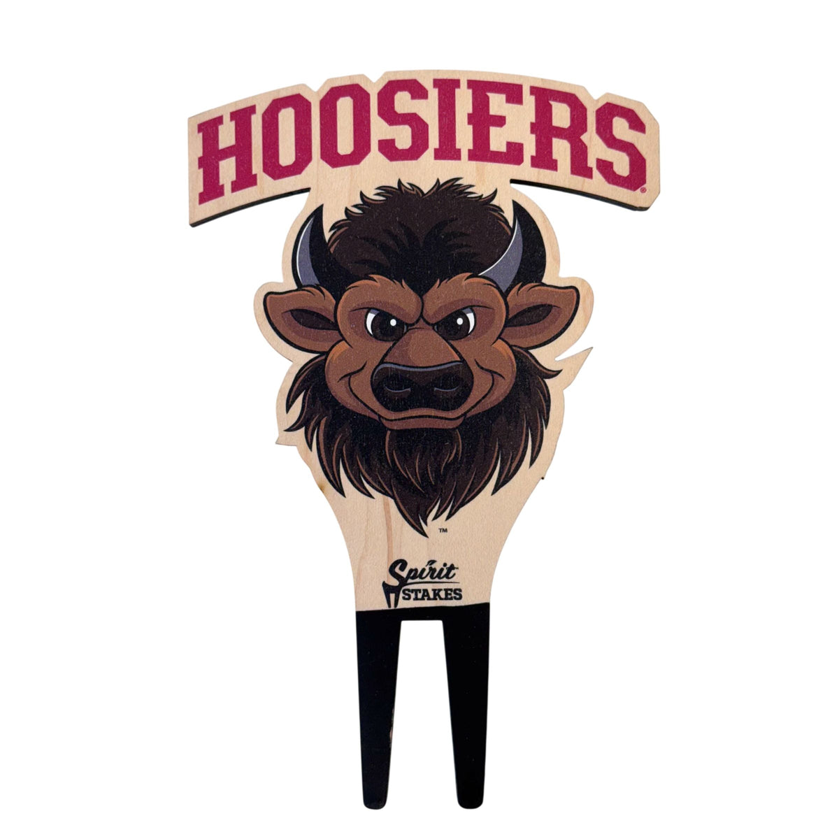 Indiana University Bison Head Color Plant Stake