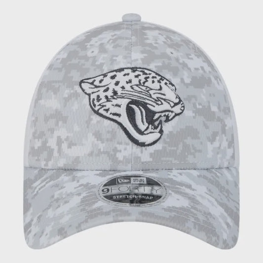 Jacksonville Jaguars White Camo 2024 NFL Salute to Service New Era 9FORTY Snap Hat
