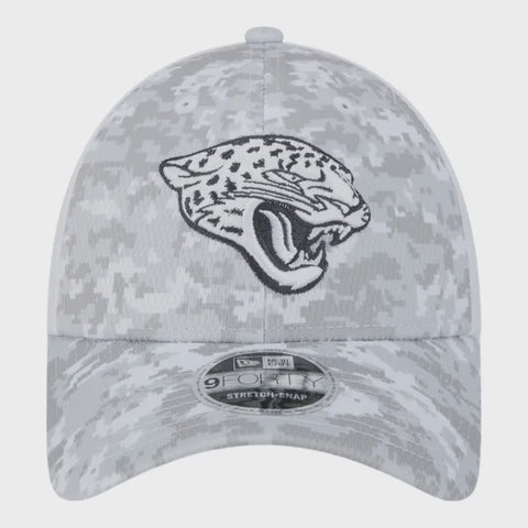 Jacksonville Jaguars White Camo 2024 NFL Salute to Service New Era 9FORTY Snap Hat