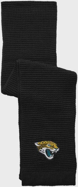 Jacksonville Jaguars Waffle Scarf Black - officially licensed fan gear