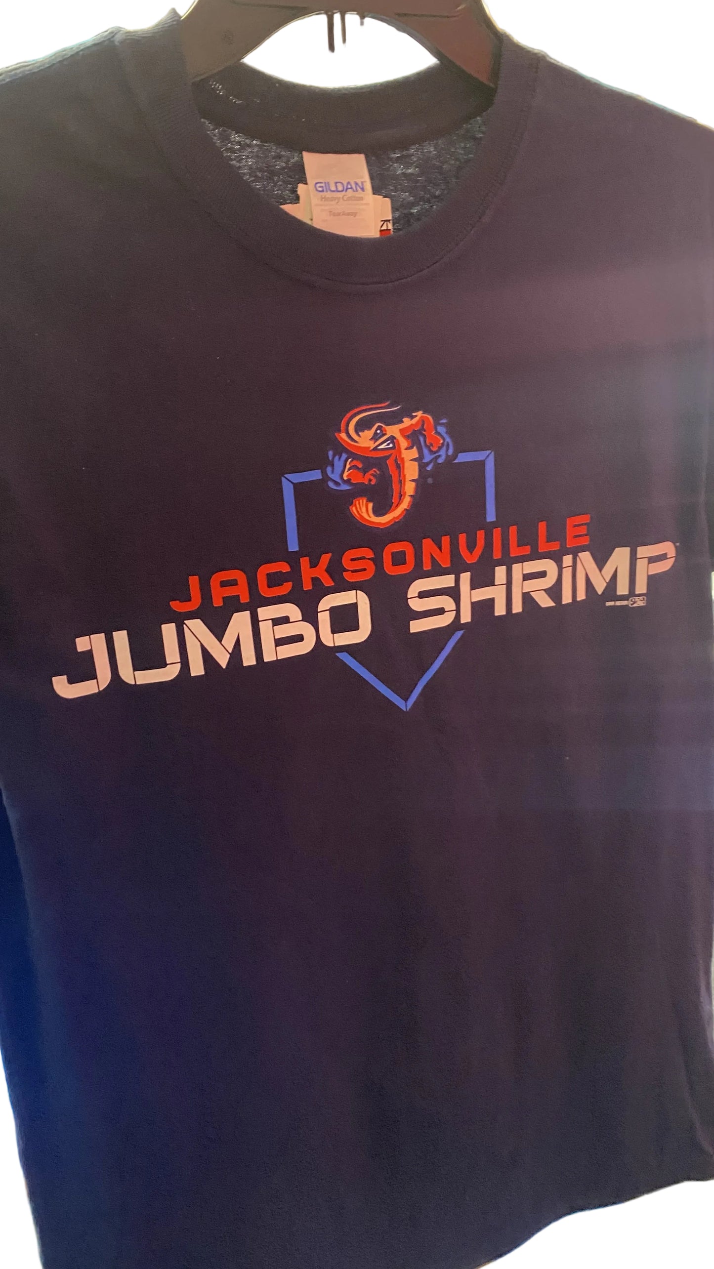 Jacksonville Jumbo Shrimp Brimm Ridder Baseball Field Navy Blue T-Shirt - officially licensed fan gear