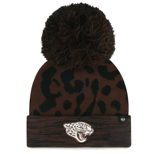 Jacksonville Jaguars '47Brand Ladies Cacao Cuffed Knit Beanie with Pom