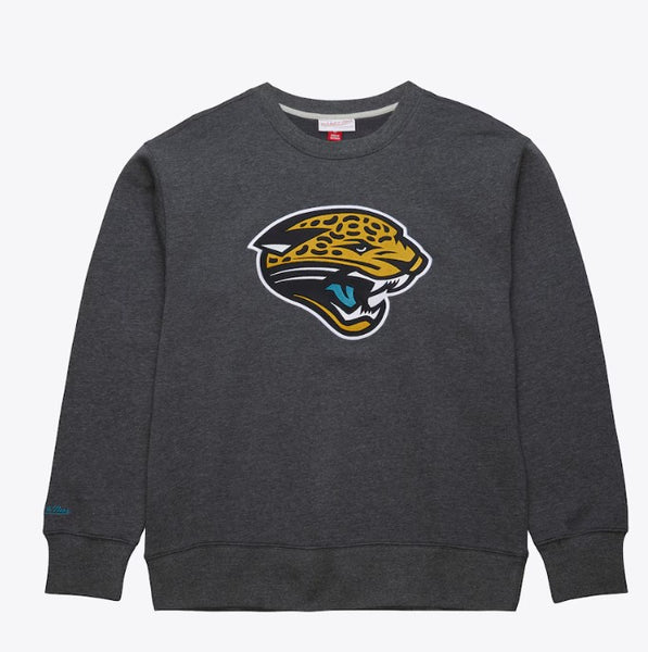 Jacksonville Jaguars Mitchell & Ness Vintage Logo Playoff Win 2.0 Fleece Pullover Sweatshirt