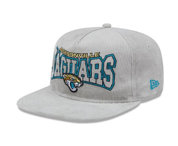 Jacksonville Jaguars New Era Gray Corduroy Golfer Snapback