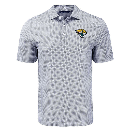 NFL Jacksonville Jaguars Cutter & Buck Black Pike Recycled Diamond Dot Print Mens Polo