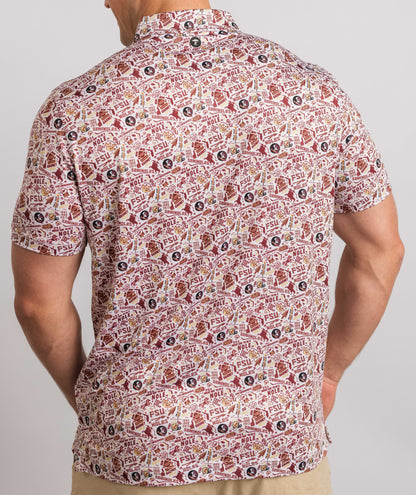 FSU Nole Gameday Print Polo — on-model