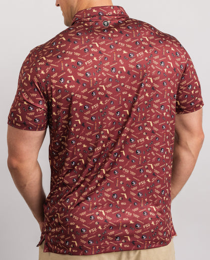 FSU Seminole Safari Print Polo — on-model