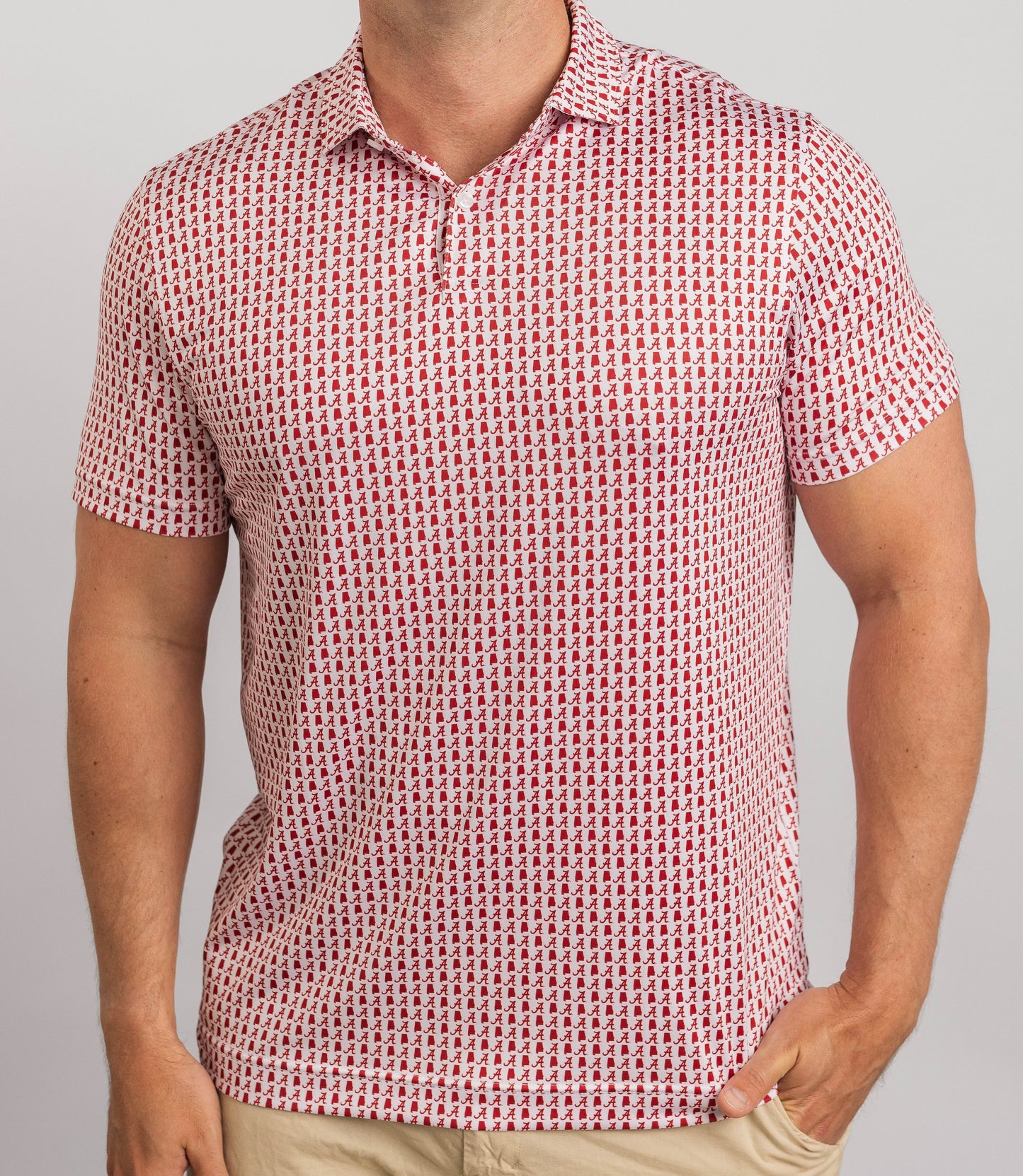 Alabama Rammer Jammer Polo — on-model