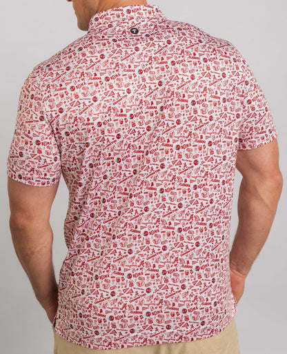 Alabama Bama Gameday Polo — on-model