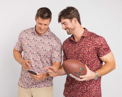 FSU Nole Gameday Print Polo — on-model
