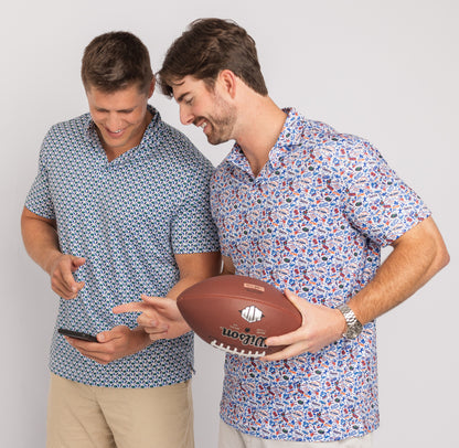 UF Old Florida Print Polo — on-model