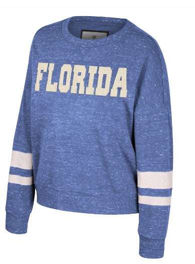 University of Florida Gators Colosseum Ladies Lost City Speckle Fleece Crewneck - officially licensed fan gear