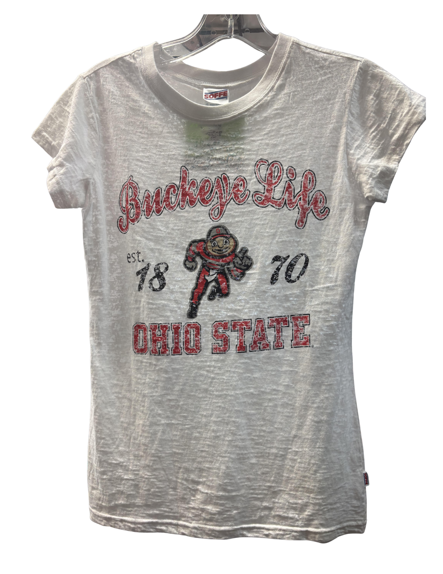 Ohio State Buckeyes Life Out Loud  Women's White Tee