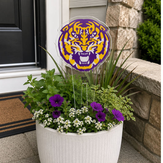 Louisiana State University Tiger Head Medium Garden Stake
