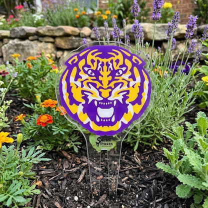 Louisiana State University Tiger Head Garden Sign