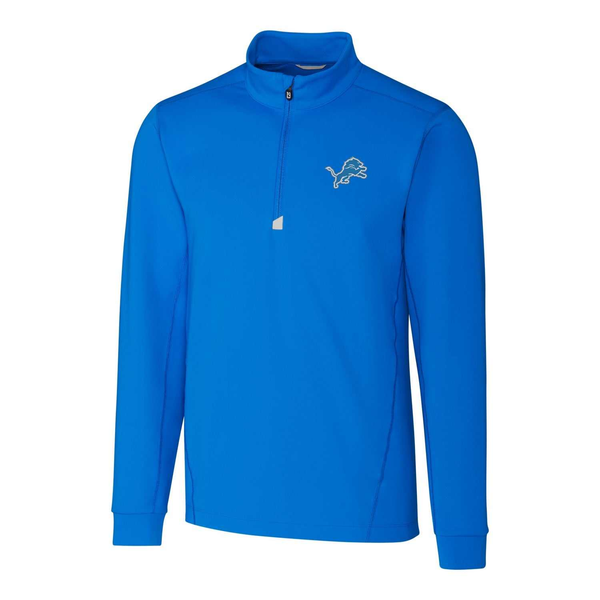 Detroit Lions Blue Cutter & Buck Traverse Stretch Eco Quarter Zip Mens Pullover