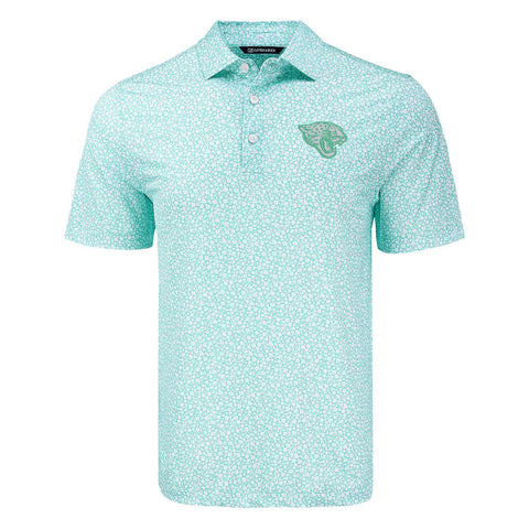 Jacksonville Jaguars Geen Pike Eco Flora Print Stretch Polo Cutter & Buck
