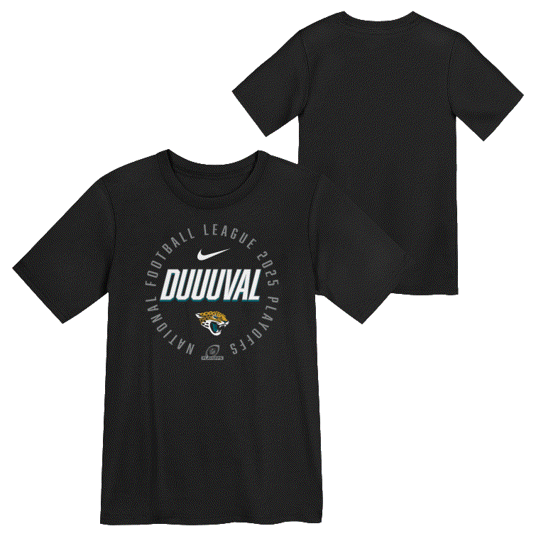 Jacksonville Jaguars Nike 2025 NFL Playoffs Participant Duuuval black t-shirt