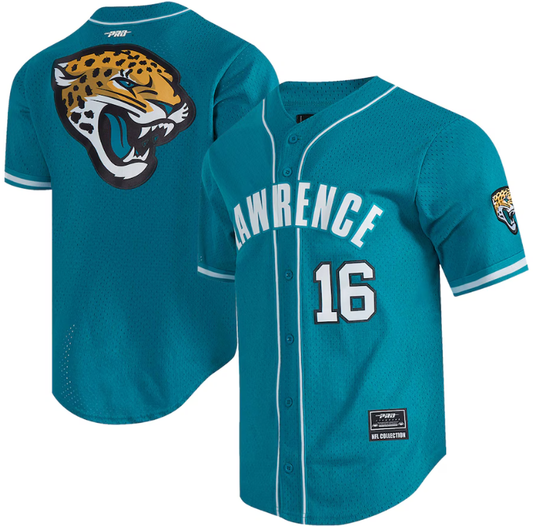 Jacksonville Jaguars Pro Standard Men's Trevor Lawrence Mesh Button-Up Baseball Jersey