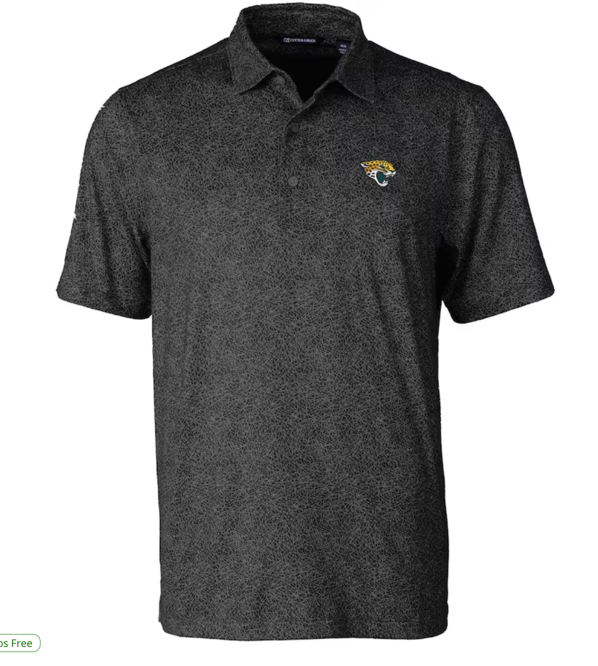 Jacksonville Jaguars Black Pike Constellation Print Stretch Polo Cutter & Buck