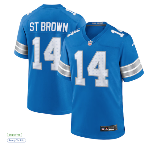 Amon-Ra St. Brown Detroit Lions Nike Game Jersey - Blue