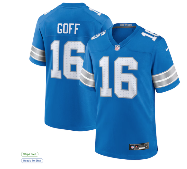 Jared Goff Detroit Lions Nike Game Jersey - Blue