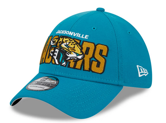 Jacksonville Jaguars New Era 39Thirty Teal 2023 Draft Flex Fit Hat